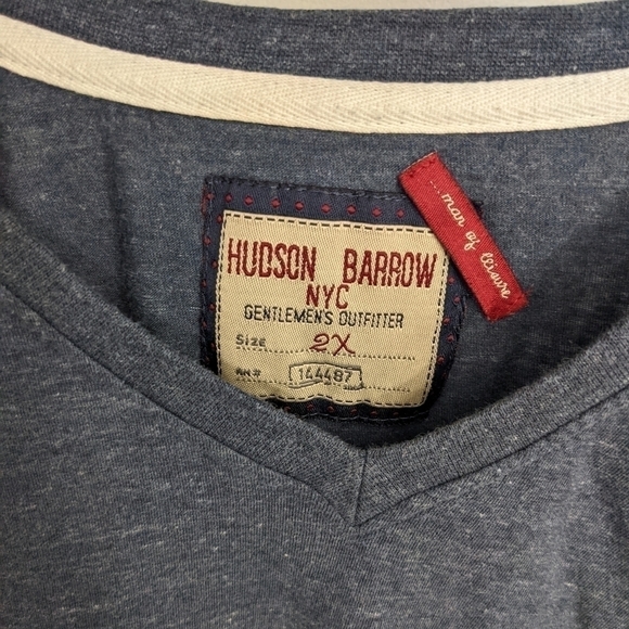 Hudson Barrow NYC Men's V-neck T-shirt Size 2X - Picture 3 of 5